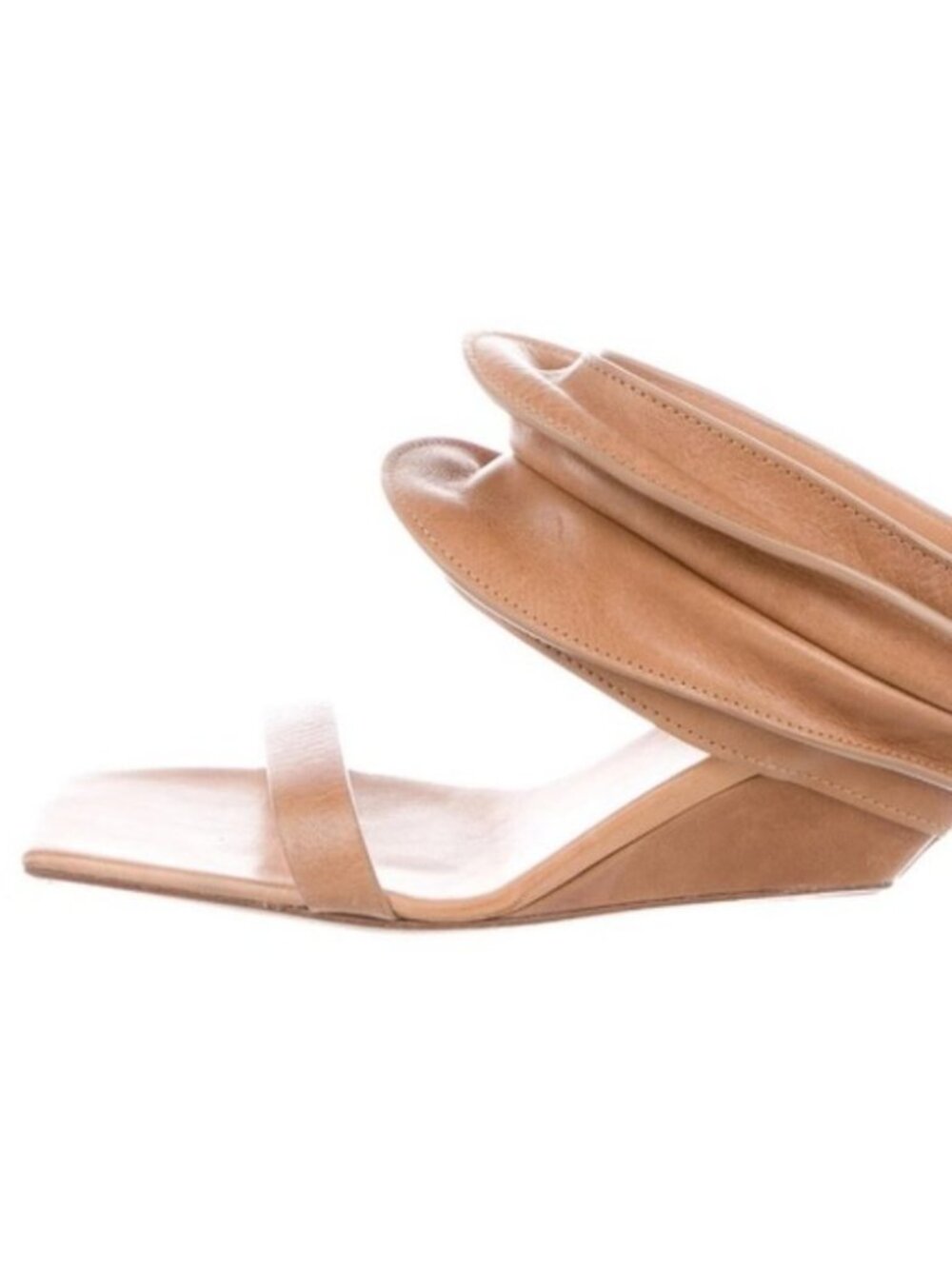 Rick Owens Rhino architectural scrunch angle wedge square toe sandal slide mule